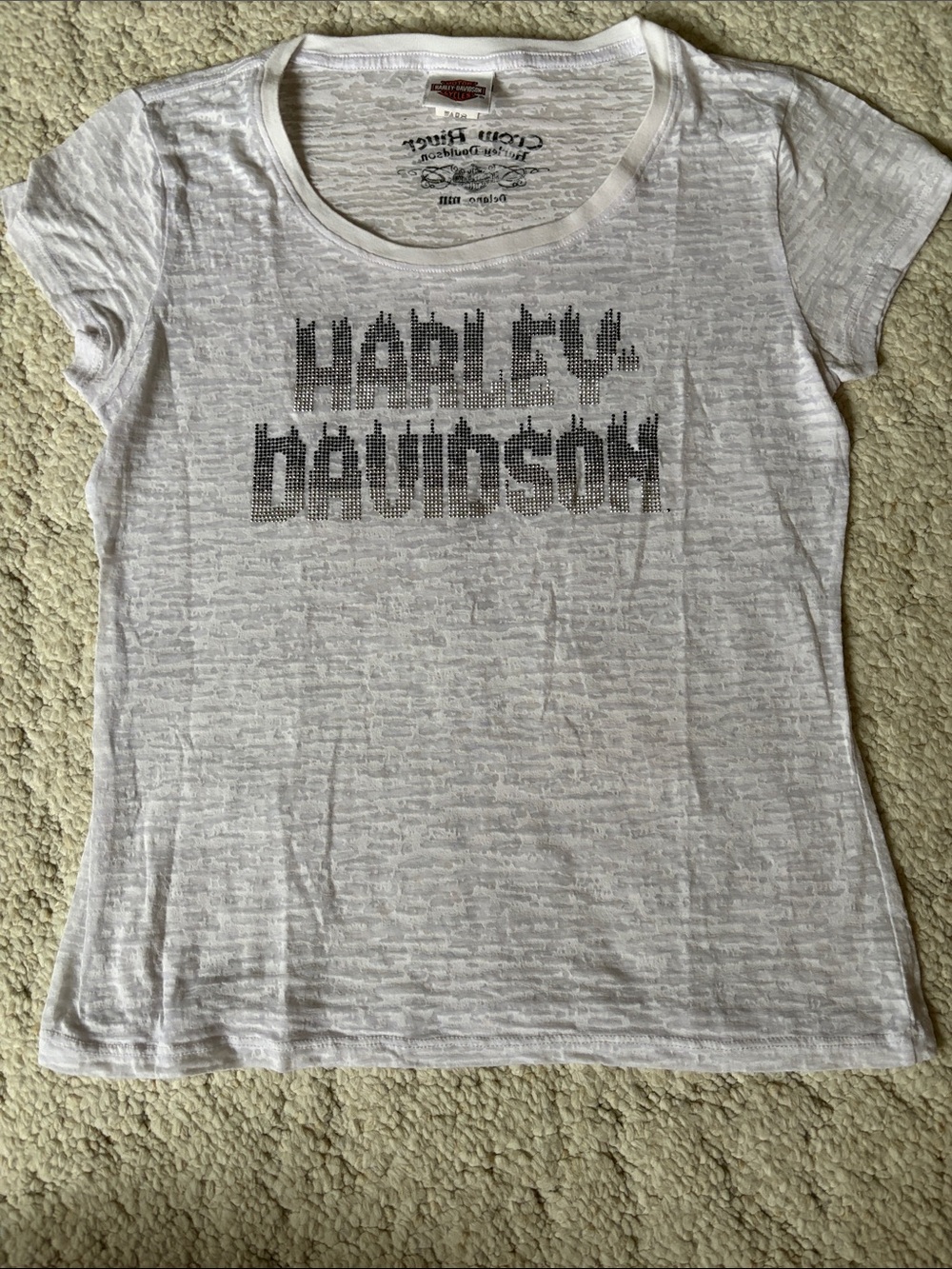 Harley-Davidson ladies burnout Graphic Tee with Black Studded Logo